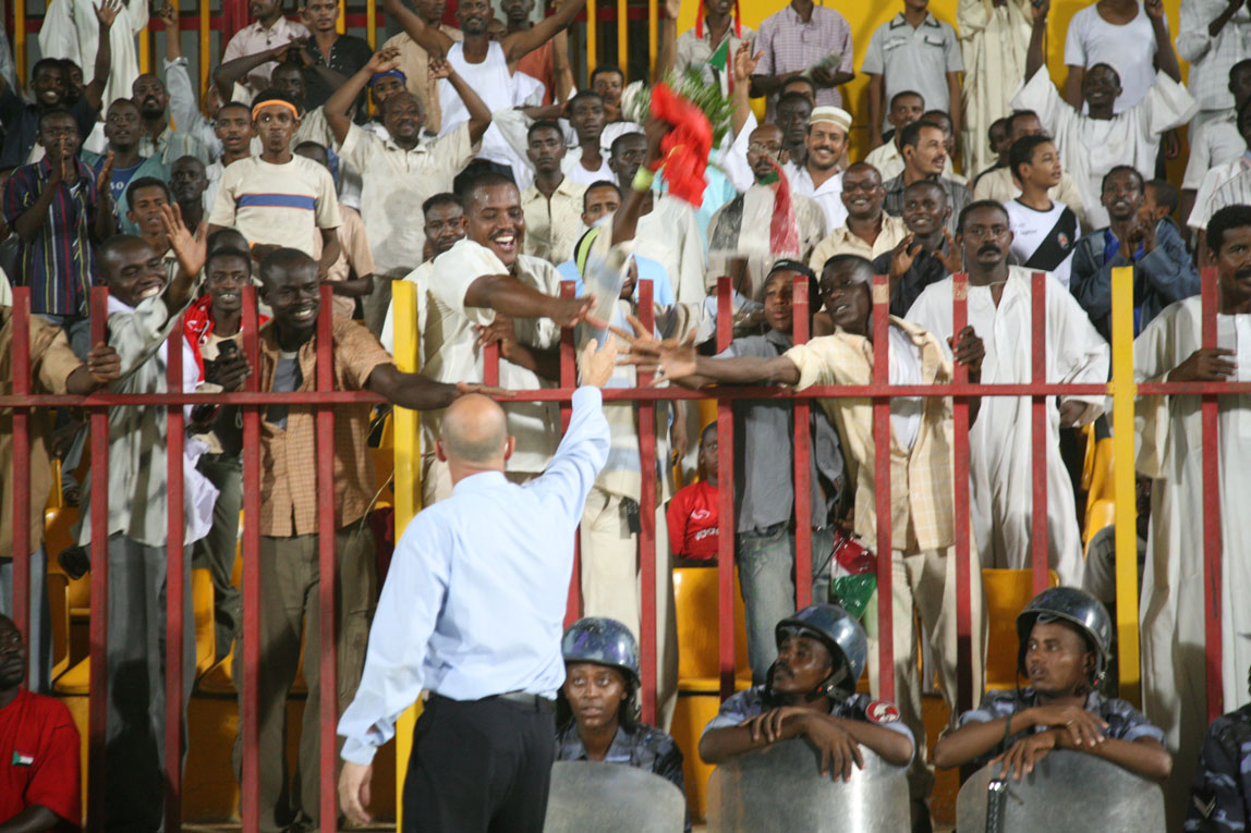 Sudan v Ghana / The Sudan / Throwing Flowers to the Fans