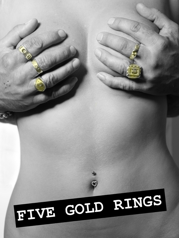 Chateau Roux Christmas t-shirt collection / five gold rings / artwork