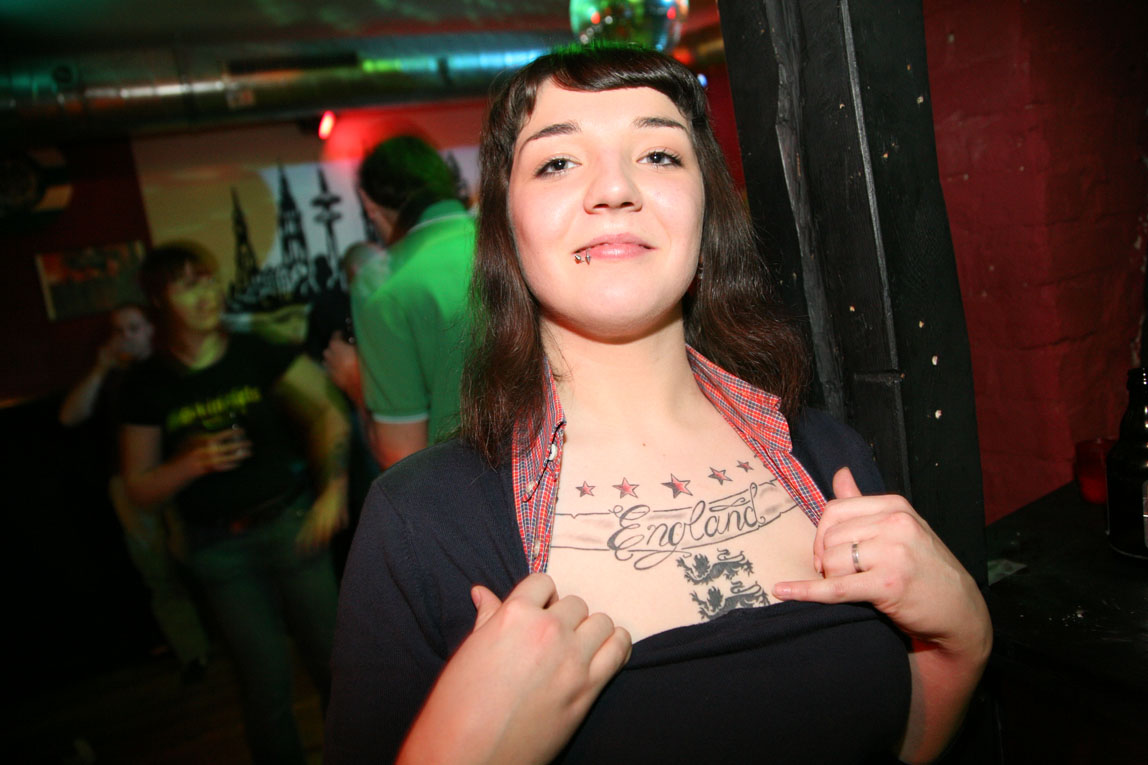 St Pauli FC Fans / Hamburg / pretty bold tattoo for a german lass